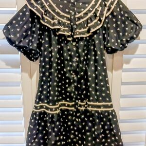 Entro Black and White Patterned Dress